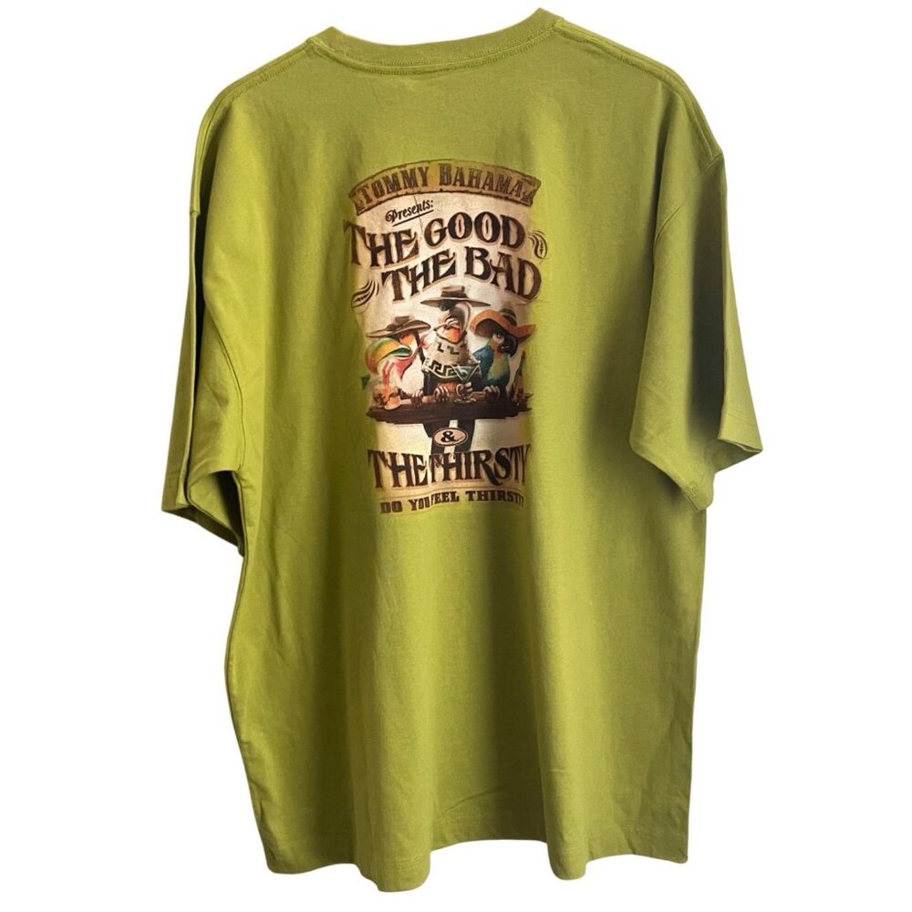 Tommy Bahama Mens Graphic T Shirt Western Parrot Bar XL Tropical Casual Y2K - Picture 3 of 9